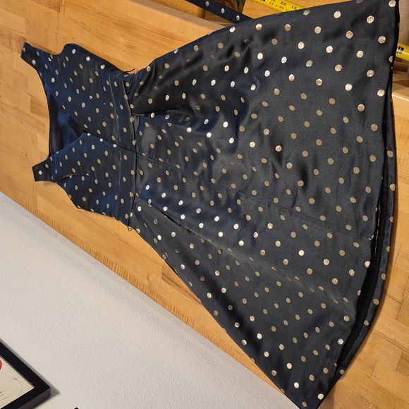 White House Black Market Polka Dotted Sleeveless Midi Dress W Pockets & Belt - Picture 7 of 13